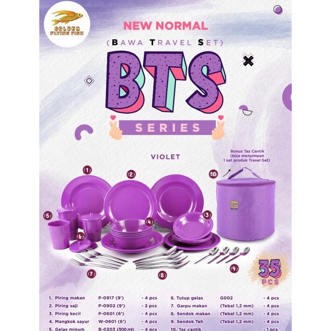 Bts Series - Piring Melamin Set 35Pcs - Golden Dragon - Melamine