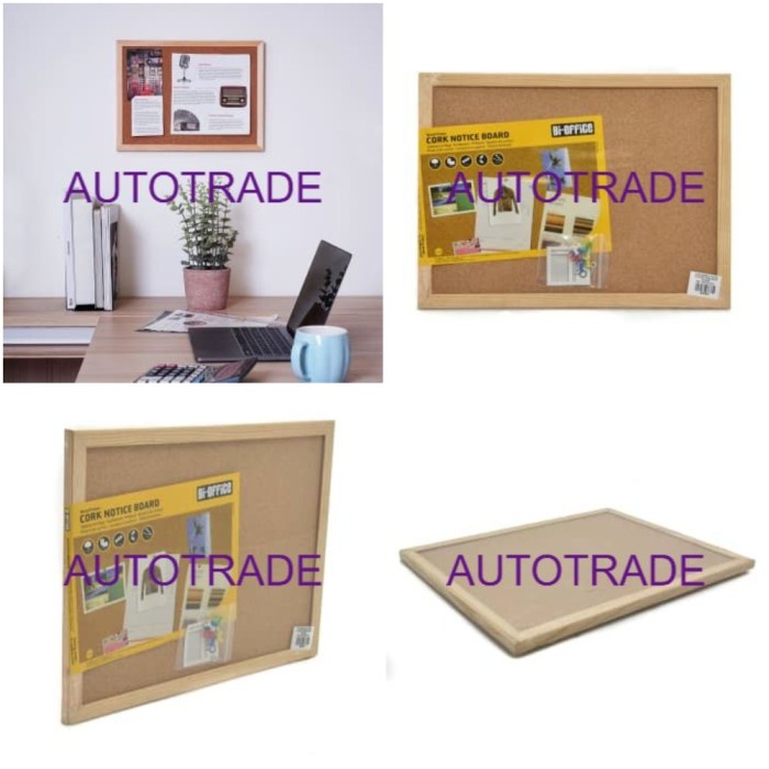 

Terlaris Bi-Silque Cork Pin Board / Papan Mading Kayu Fibre 60X45Cm Serbaguna