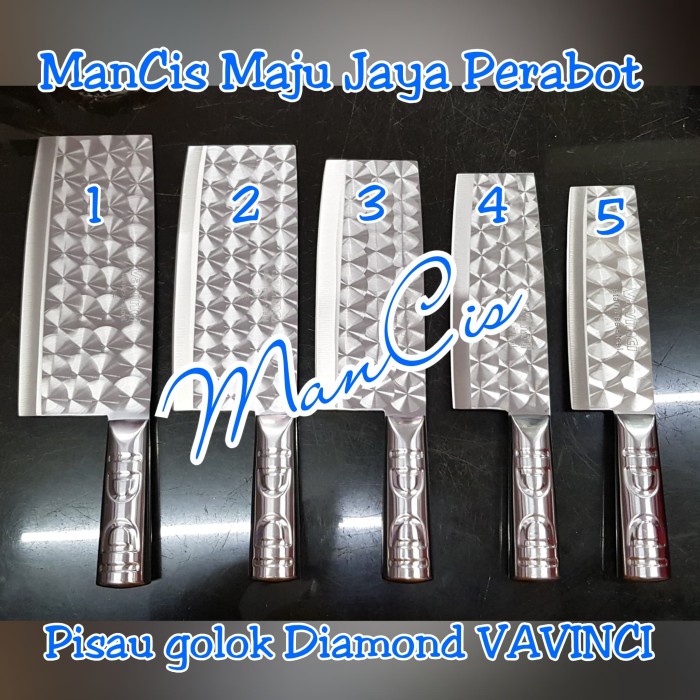 Pisau Diamond VAVINCI ID 002 Stainless steel golok M2C7 Sayur Pisau Dapur Terlaris Tebal Besar Baja 