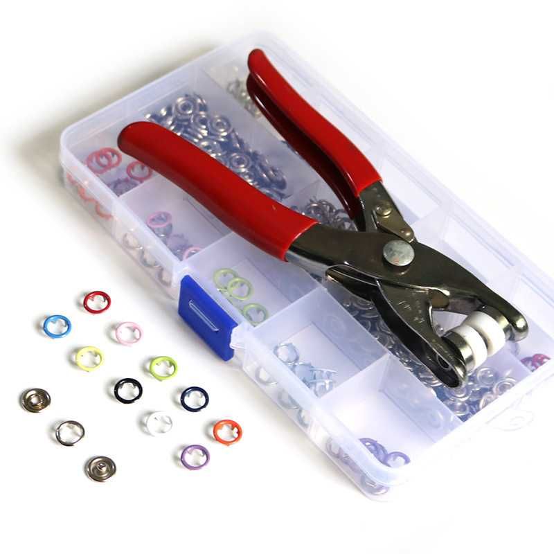 Qincaile Set Tang Kancing Jepret Snap Button Plier Fastener 200 PCS - QI-10