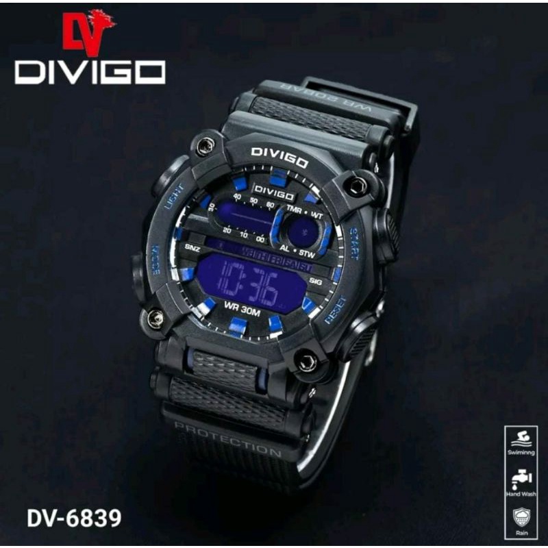 Jam Tangan Divigo 6839 Original Tahan Air Digital Pria