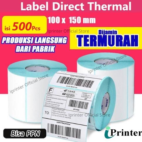 

[KODE VJZRY] label thermal label stiker barcode label pengiriman 100x150 / 500 pcs thermal