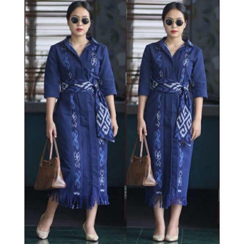 DRES DRESS TENUN JEPARA TUNIK TENUN ETNIK JEPARA NTT