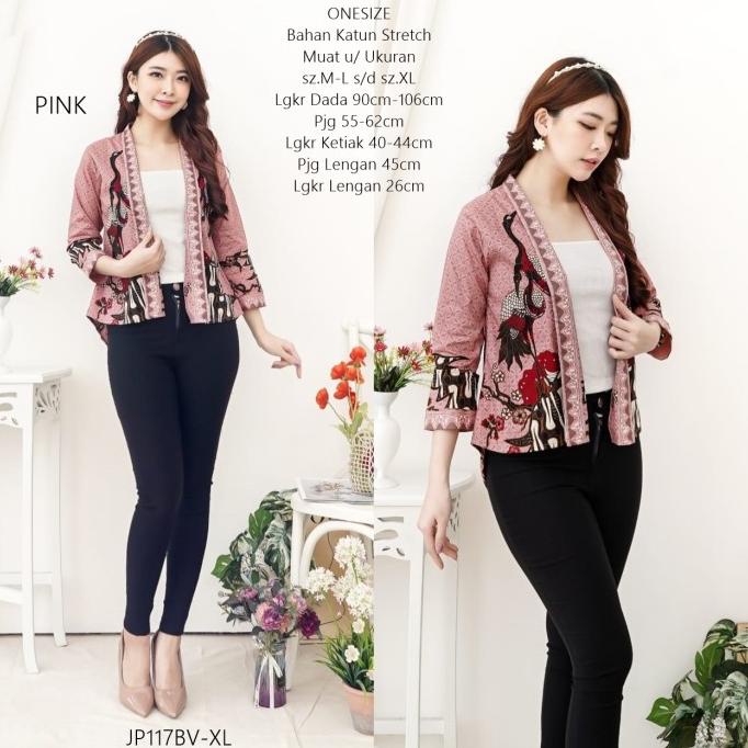 Cardigan batik wanita muslim bahan katun stretch NG140