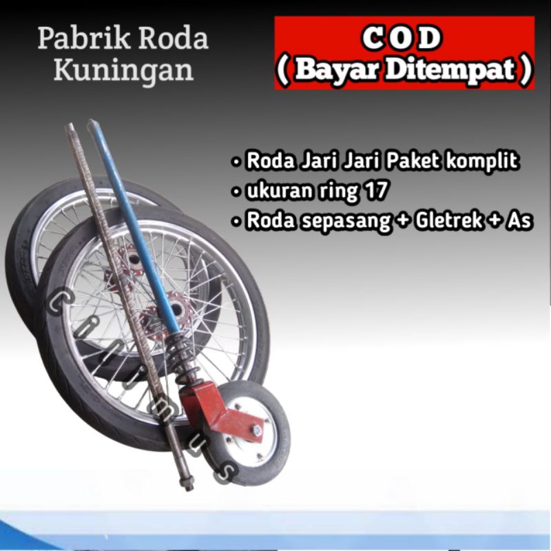 Roda Gerobak jari jari komplit