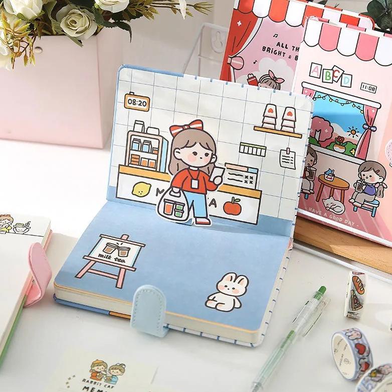 

ETERNAL SUMMER JOURNAL A5 / JOURNAL POP UP / NOTEBOOK LUCU/DIARY LUCU / BUKU TULIS CATATAN KARAK .