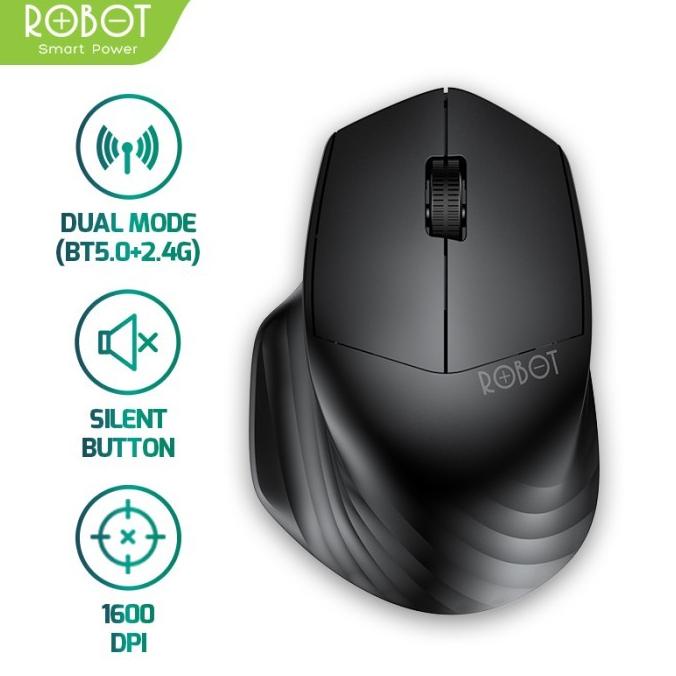 Mouse Wireless ROBOT M350 Silent Click 1600DPI USB & Bluetooth