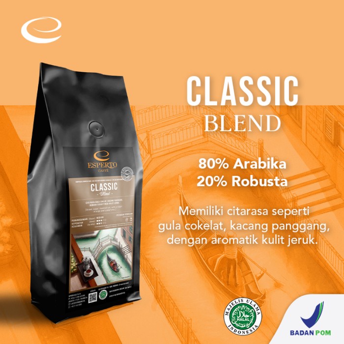 

TERLARIS Esperto coffee Classic blend 1 kg /KOPI EUBE/KOPI KAPAL API/KOPIBUBUK/KOPI ROBUSTA/KOPI