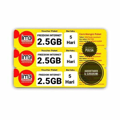 INDOSAT DATA FREEDOM INTERNET 2,5GB (4GB) 5HARI JABODETABEK - SUKABUMI