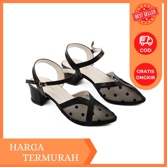 Hak Tahu Tali Nagitha 3Cm Sendal Sandal Hak Tinggi High Heels Pesta Wanita Sepatu Hak Tali Import Ha