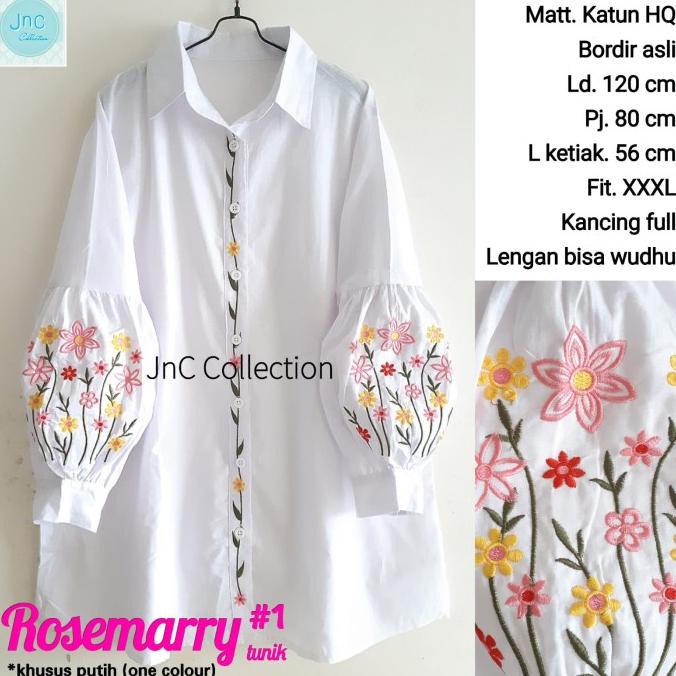 TUNIK BORDIR PUTIH ROSMERRY