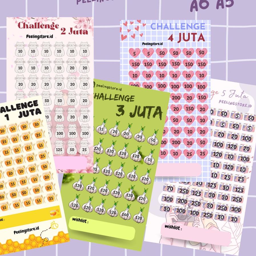 

Promo | TD4 | KERTAS SAVING CHALLENGE ISI BINDER A6 A5 LOOSE LEAF A6 A5