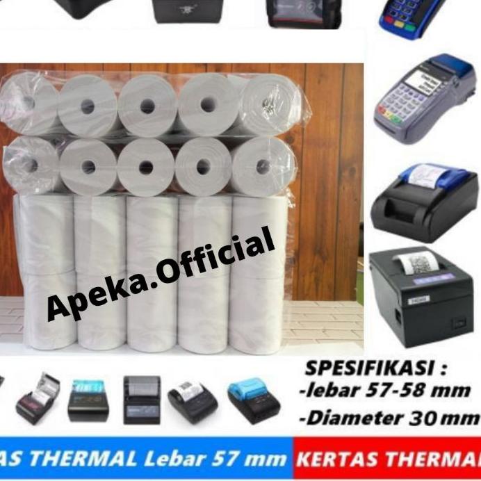 

COD | FG2 | Kertas Struk thermal EDC Paper Roll Termal EDC Thermal Printer Mini Bluetooth 57x30 58 / 57 x 30