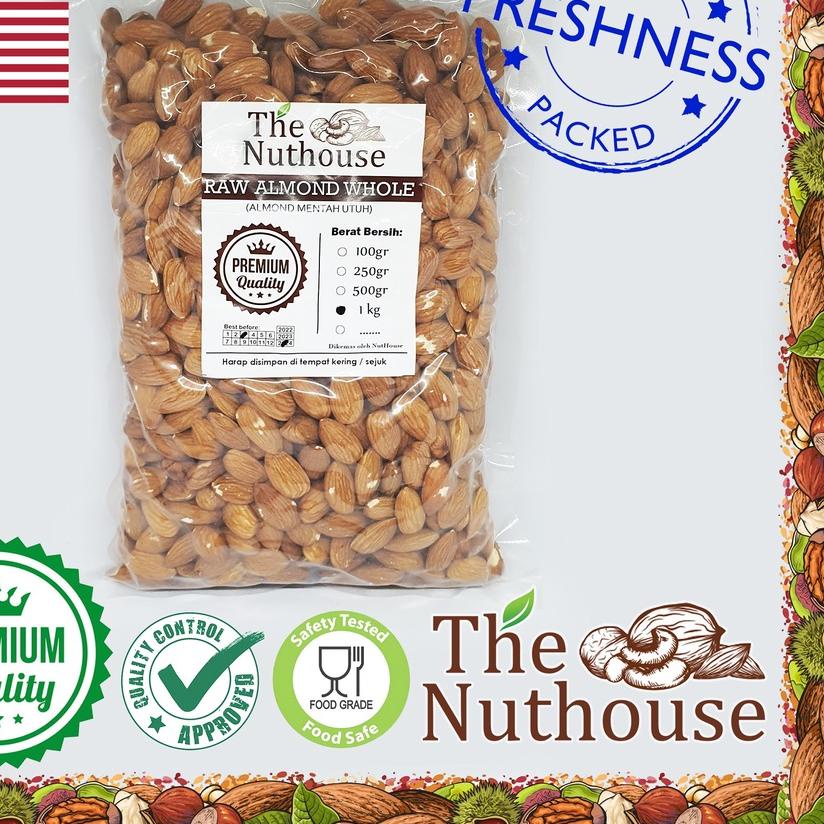 

Promo | KF7 | 1kg Almond Whole Premium RAW / MENTAH NPX 27/30 [Kacang Almond Utuh]