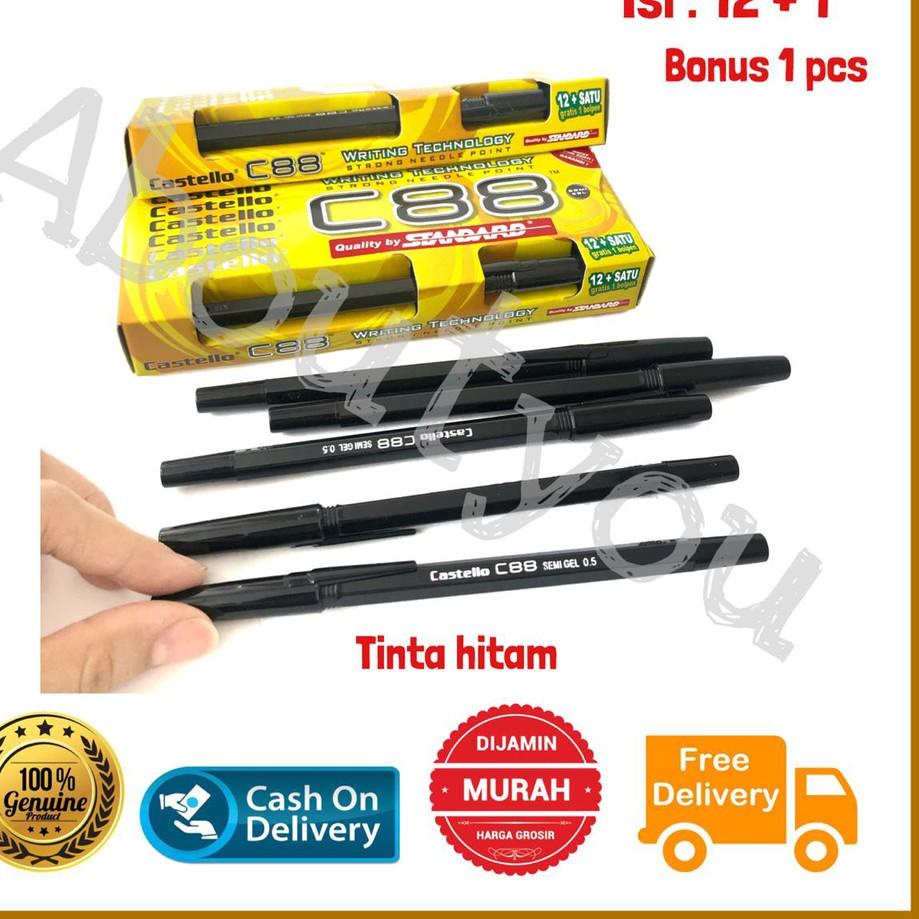 

Limited | KP8 | Pulpen STANDARD pen C88 warna HITAM 0.5 mm Castello batang murah