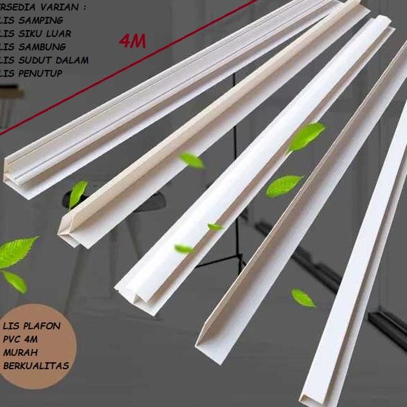 Banting harga q7Q1c Lis Plafon PVC 4m Per Batang / Lis Samping / Lis Siku / Lis Sudut / Lis Penutup 