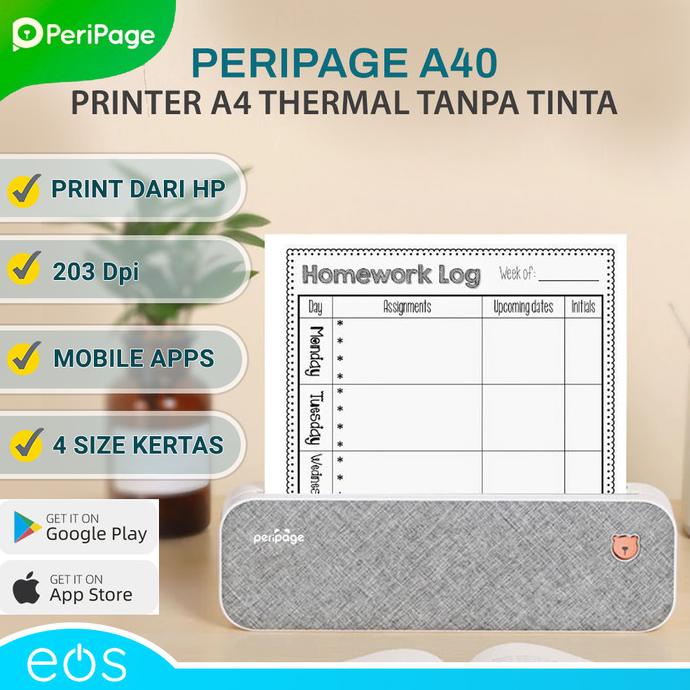 Peripage A40 Printer thermal tanpa tinta HVS A4 PDF A9 A9s max a6 PRO