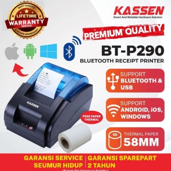 Printer Bluetooth Kassen BT P290 58mm Printer SPBU Mini Pos Printer