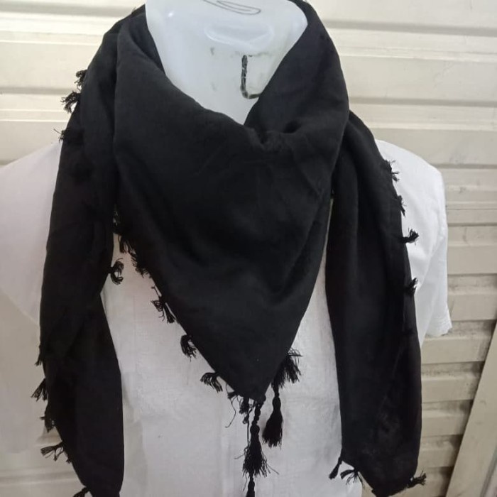 Sorban sorban arafat hitam polos rumbai sorban polos hitam jambul(B5M9) BISA COD Sorban Almas Sorban
