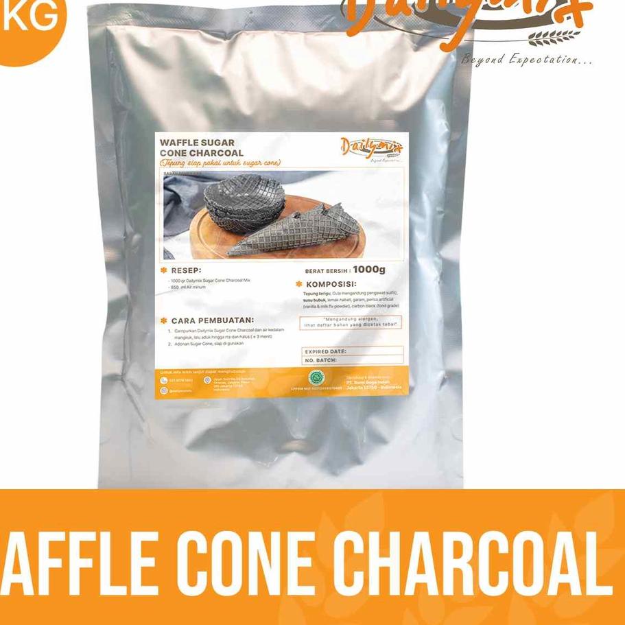 

12.12 SALE ( Dailymix ) Tepung Premix Sugar Waffle Cone Charcoal/ Waffle Cone Charcoal !!