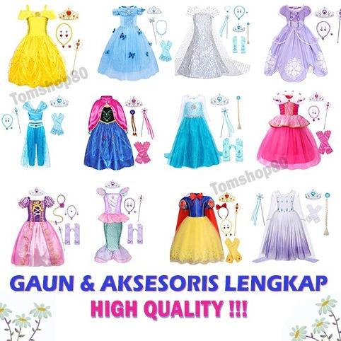 Gaun Princess / Baju Princess / Dress Princess / kostum putri disney