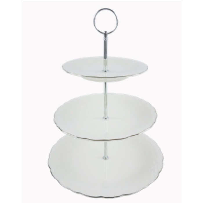 Tatakan Imperial Princess 3 Tier Cake Stand Tempat Kue St Saint James Ceramic
