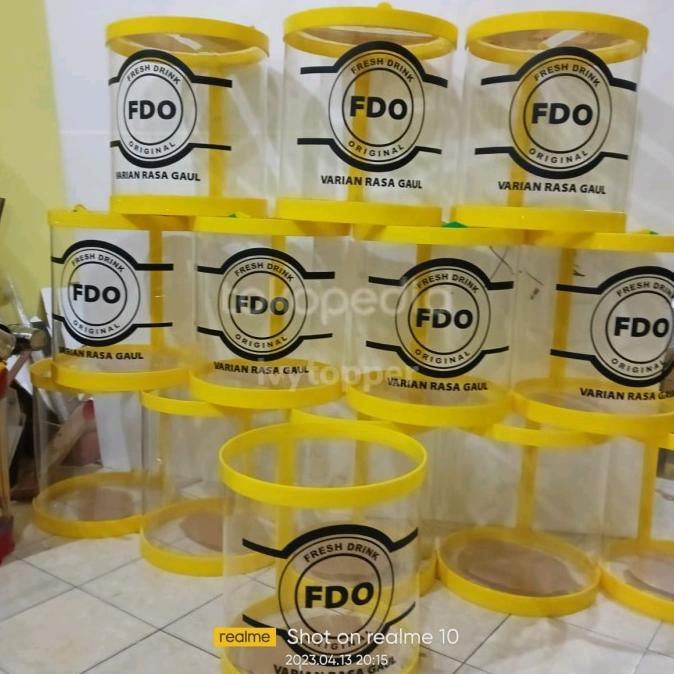 Tabung Aquarium Es buah Acrylic 40x40 BULAT Wadah minuman Akrilik ---READY---