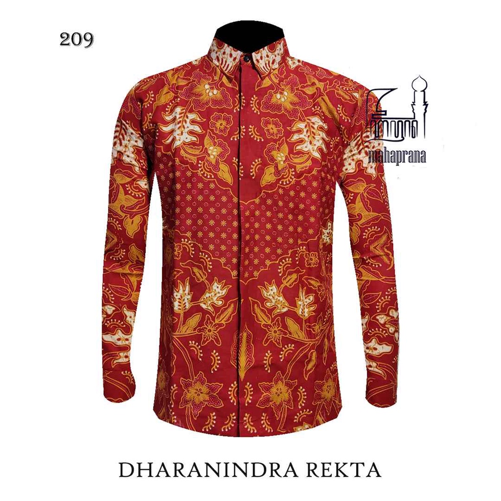 BATIK MAHAPRANA Motif DHARANINDRA REKTA Atasan Kemeja Batik Pria Lengan Panjang Full Furing MHP-209