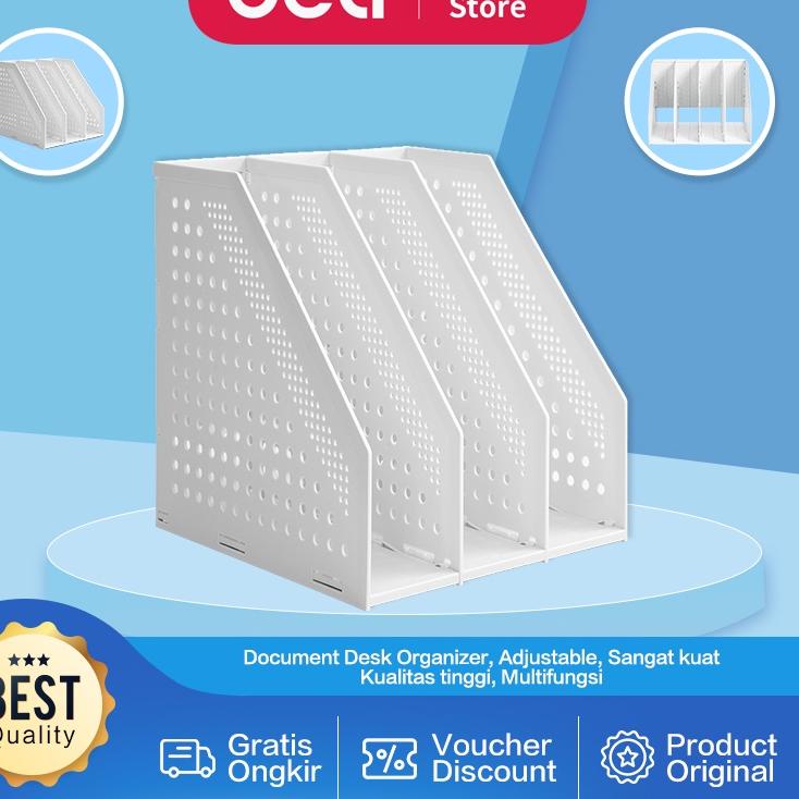

New brand❋ Deli Magazine Holder / Document Desk Organizer / Rak Tempat Dokumen atau Majalah Slot dapat diatur Mempunyai 3 Slot E79003 D7Q