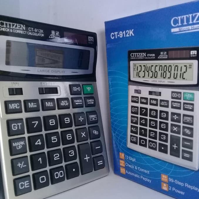 

NEW ARRIVAL !! KALKULATOR CITIZEN CT-912K CALCULATOR baterai aa mudah 12 digit cek ulang dengan KUALITAS 912 K [KODE 876]