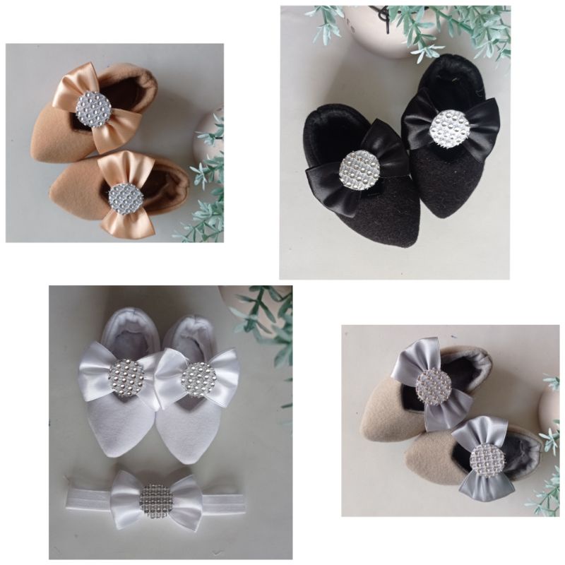 baru, 1set sepatu flat bayi + bando