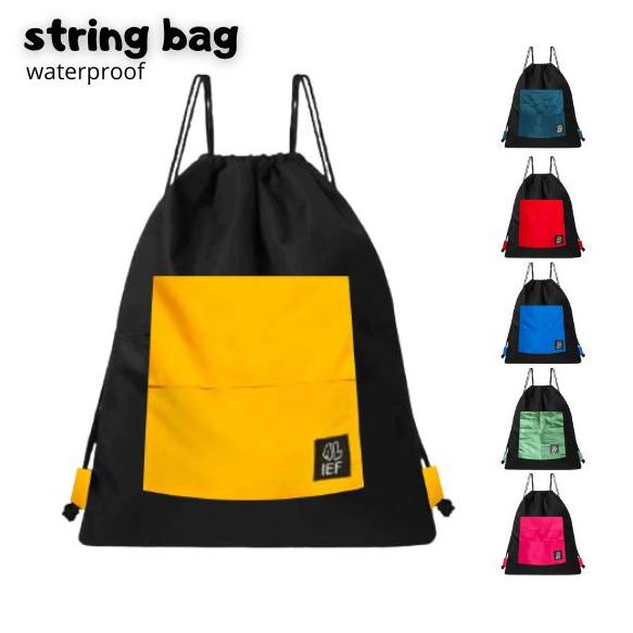 7NMHZ (BISA COD) Tas Serut String Bag Anti Air Pria Wanita Multifungsi New Ransel Drawsting Olahraga