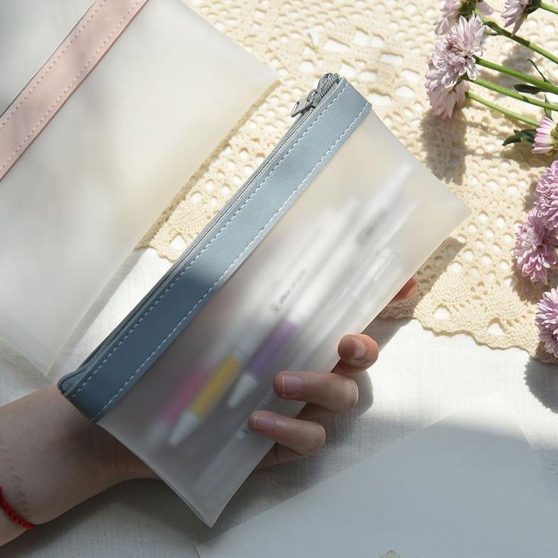 

Bestseller!! Mini Pouch Transparant Travel Make up HP Lucu Mudah Dibawa kotak alat tulis- Warna Warni school pouch artfm