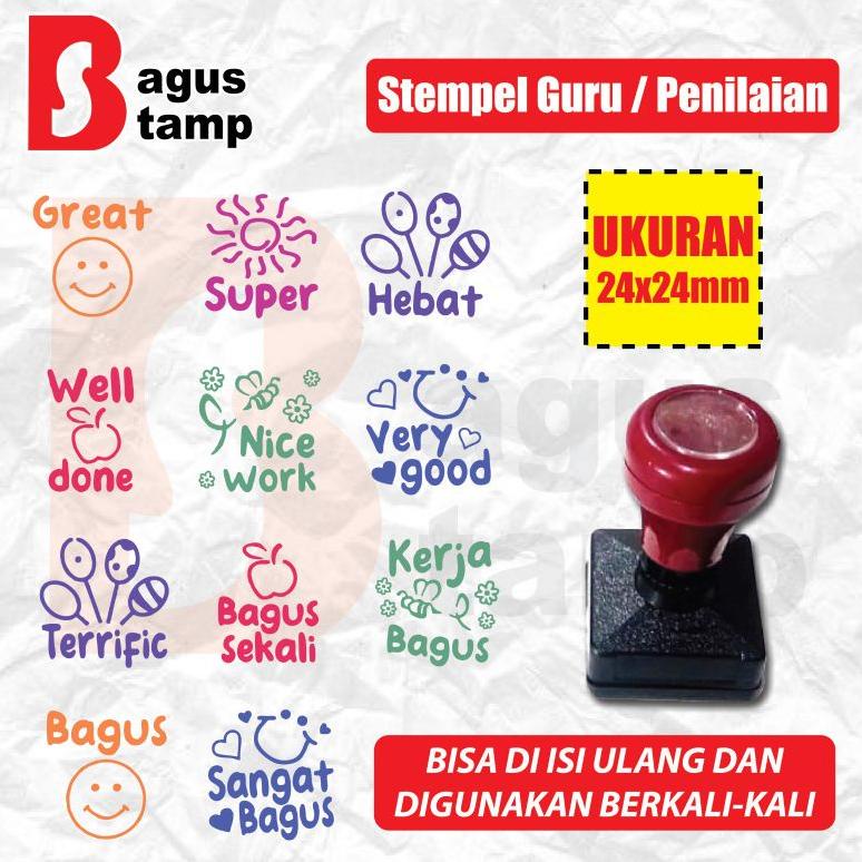 

[Y7F] Stempel Guru Rewards Penilaian Teacher Stamp SD TK Ready Stock