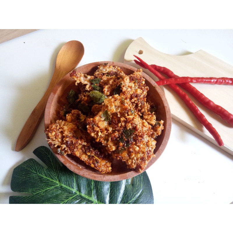 

tempe crispy pedas daun jeruk dan tempe crispy ori daun jeruk 500gr