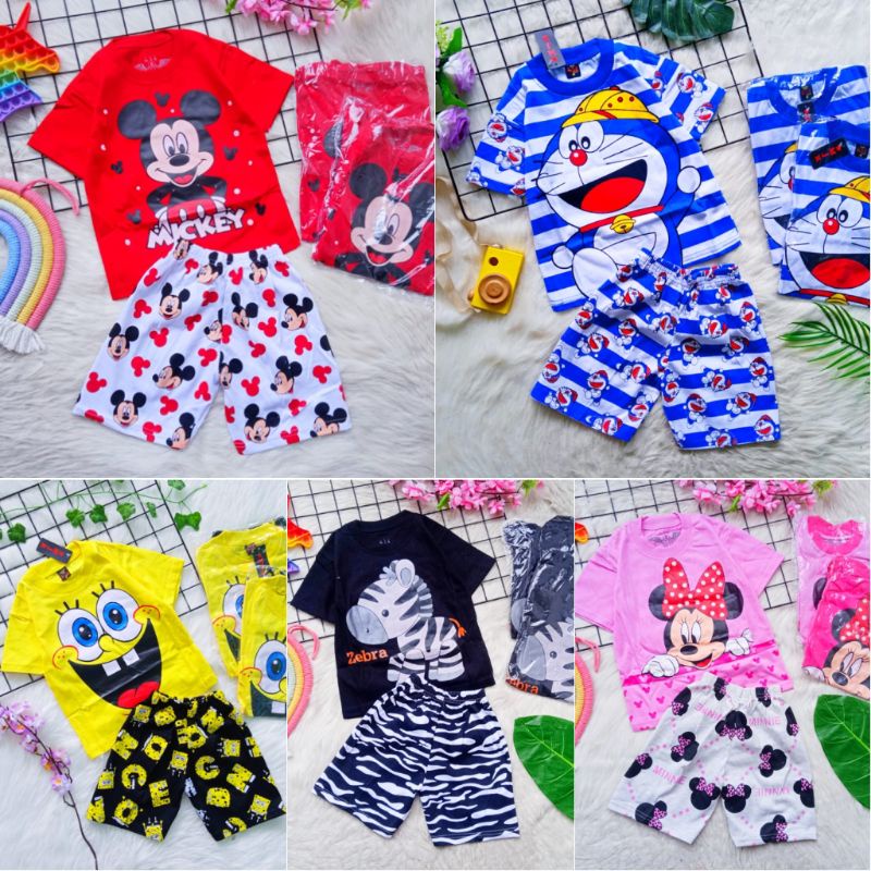 (ECER TERMURAH) setelan baju anak MJR pdk size 2-8th