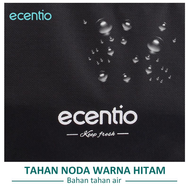 ecentio tas tote alumunium foil kecil hitam/tas makan siang portabel/hitam/gaya sederhana