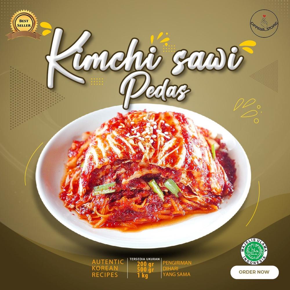 

[DISKON !!] Kimchi Sawi Rasa Pedes Korea 500 Gr Halal [KODE 39]