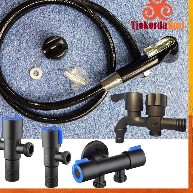 Ambil Jet Shower - Shower Closet - Stop Kran Single - kran cabang Hitam Special Quality