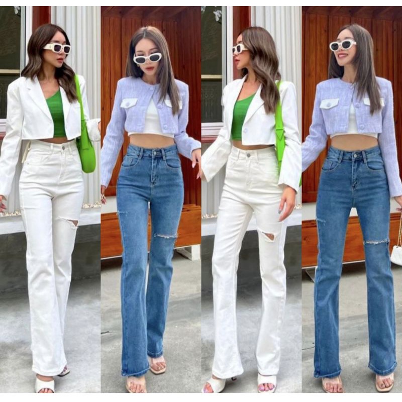 NEW READY CELANA CUTBRAY DENIM 30119 HW PROMTHONG BEST SELLER IMPORT BANGKOK FASHION JEANS WANITA TE