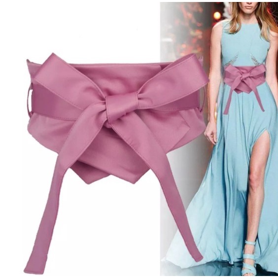 Ikat Pinggang Wanita Obi Belt Kimono Fashion Style Sabuk Kain Lebar Pink Sabuk Wanita Fashion Terlar
