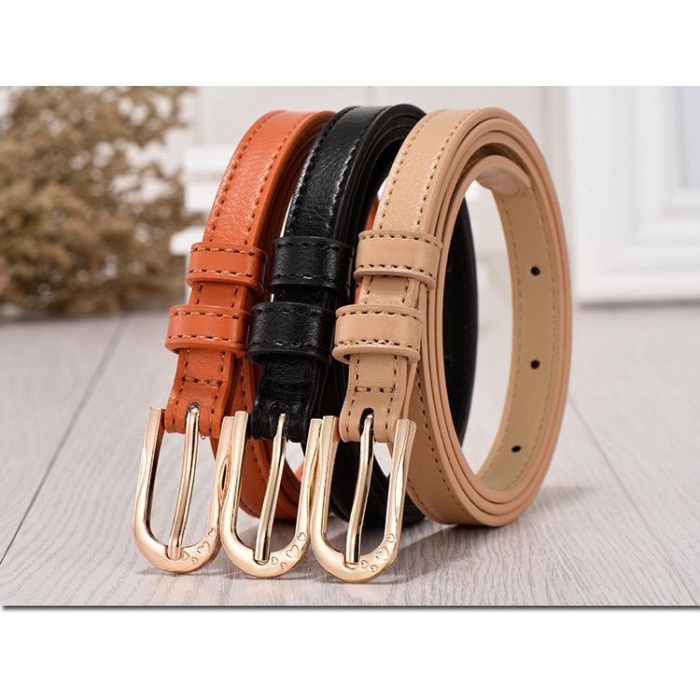 Tali Pinggang Ikat Wanita Belt Korea ‘Skinny Belt Color’ Black Belt Wanita Best Seller Fashion Terla