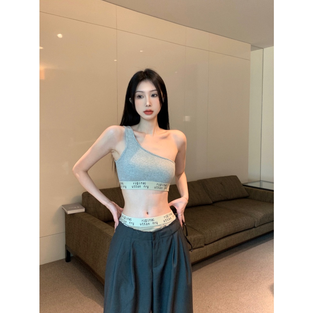 ♛ﺴ▦celana wanita harga murah splicing kontras warna setelan celana wanita musim panas drape longgar celana lurus pinggang tinggi slim kasual lebar kaki mengepel celana celana wanita celana highwaist