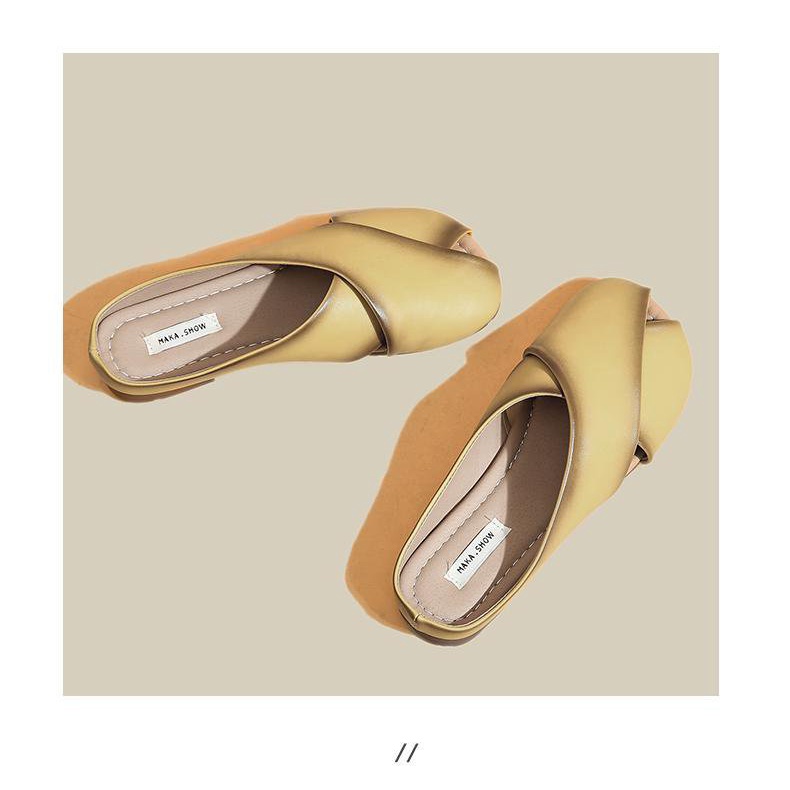 [✅BISA COD] #Sisjuly# Sandal wanita / sandal setengah kepala dibungkus kulit wanita / sandal sandal