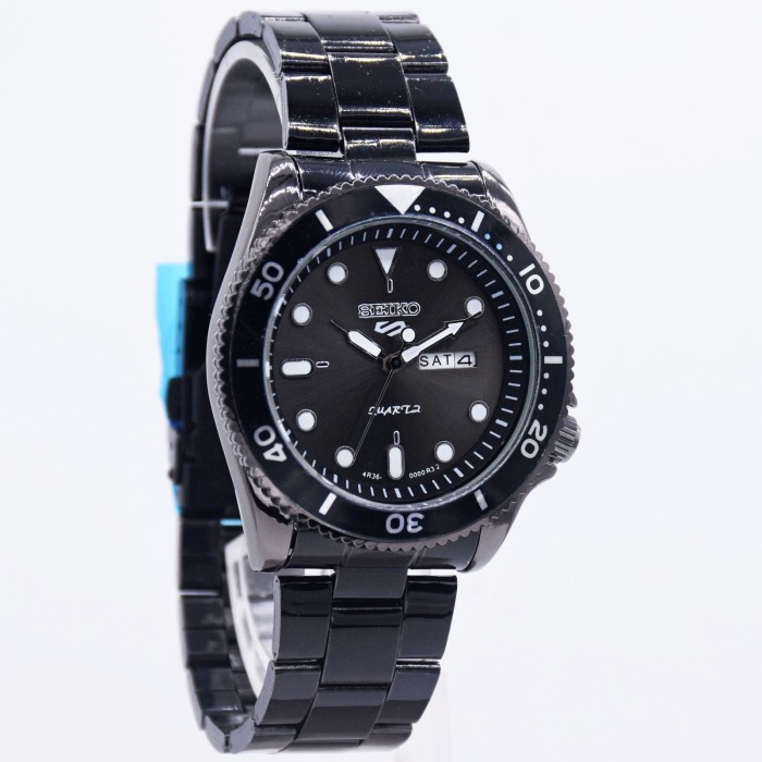 Jam Wanita PRIA WANITA SEIKO MESIN TANGGAL HARI AKTIF RANTAI BLACK Kekinian Best Seller Berkualitas 