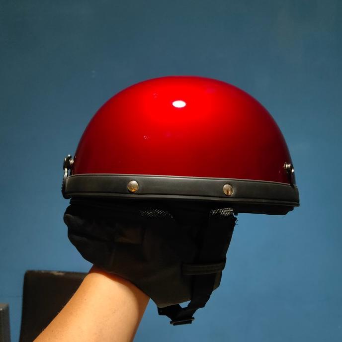 Helm Bogo Retro Vintage Chips Cetok Batok Setengah Kepala Dewasa Polos