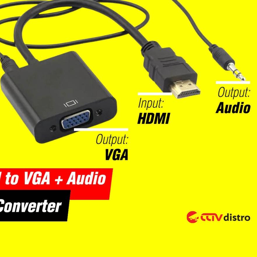 6.6 | FG2 | HDMI to VGA Converter with Audio / Kabel Konverter Adapter HDMI ke VGA