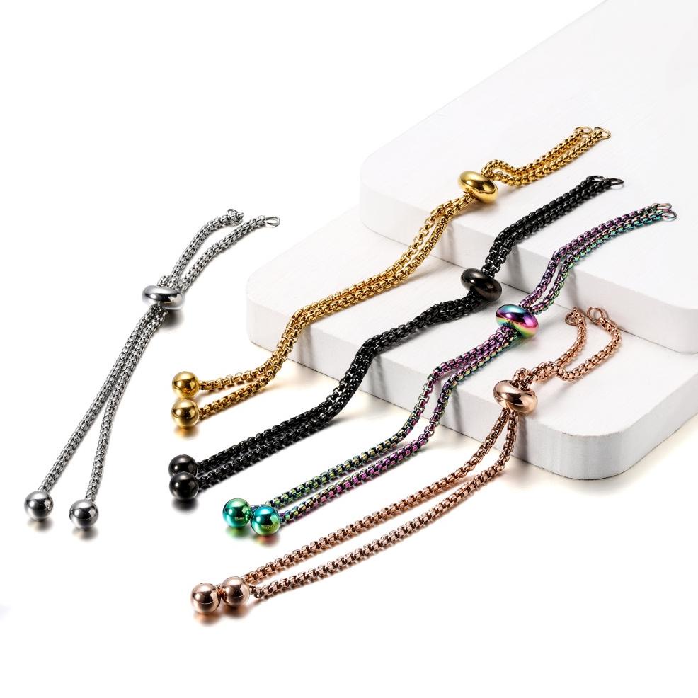 PROMO 3pcs Gelang Persahabatan Bahan Stainless Steel Dapat Disesuaikan Untuk Perempuan hilda