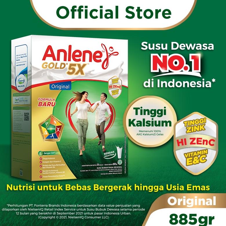 

❤[PROMO ⚡ALE!!!]❤ Anlene Gold 5X Susu Bubuk Dewasa Original 885g - Nutrisi Tinggi Kalsium Untuk Tulang, Sendi, dan Otot