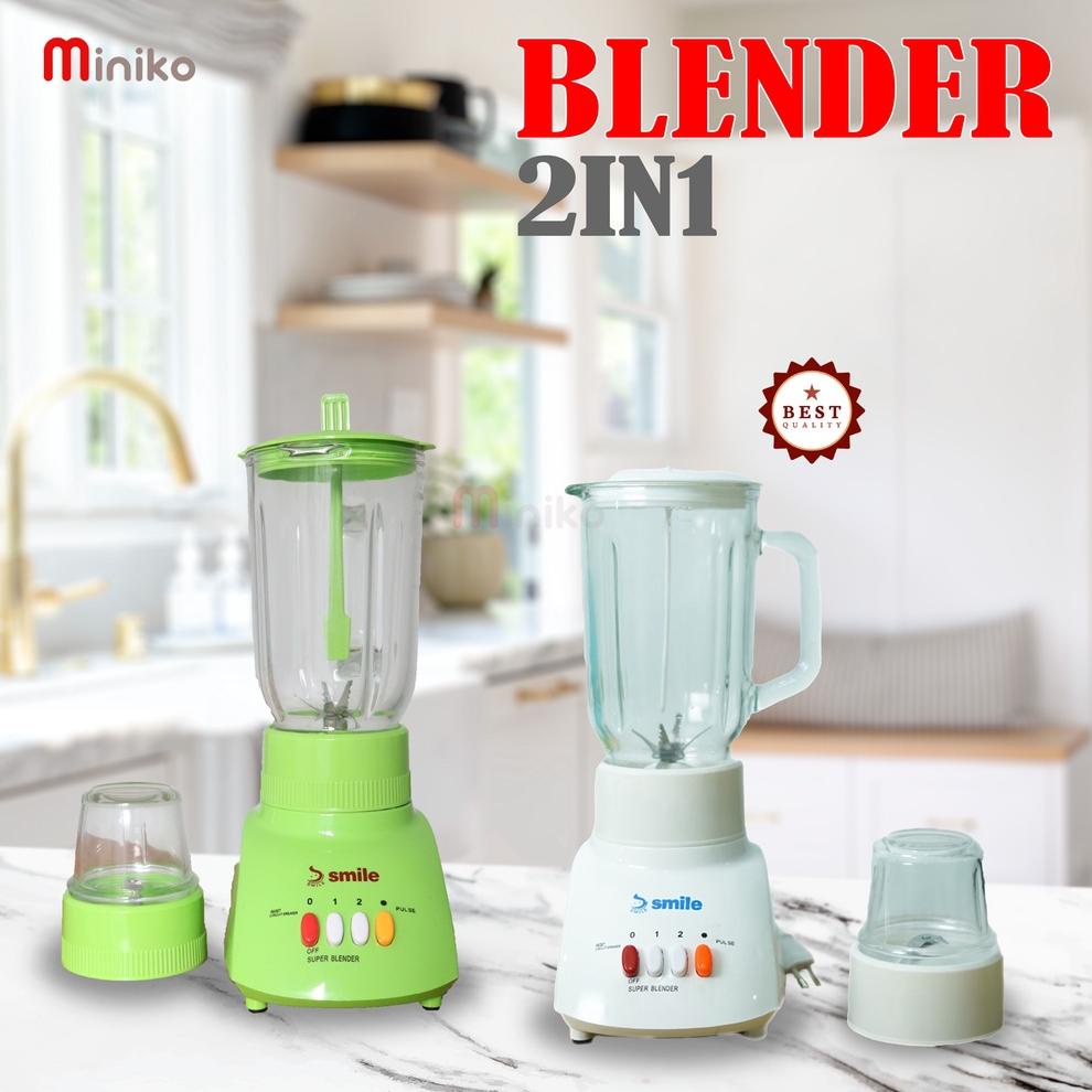 Jangan Sampai Kehabisan❄️ Blender National Smile 2in1 Blender Set Bumbu Daging Jus Es Berbahan Kaca 